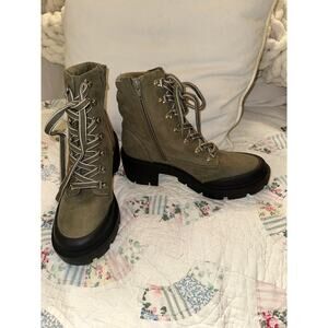 NEW ESPRIT ESTELLE LUG SOLE COMBAT HIKING BOOTS 8 OLIVE ARMY GREEN